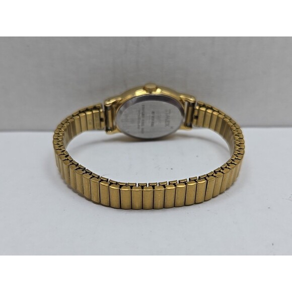 Timex Cavatina Gold Tone Oval Womens Quartz Watch Stretch Band New Battery - Picture 8 of 11
